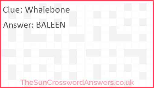 Whalebone Answer