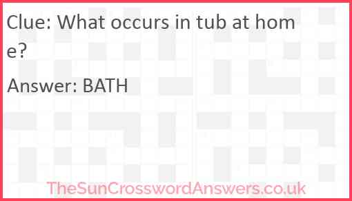 What occurs in tub at home? Answer