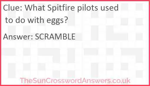What Spitfire pilots used to do with eggs? Answer