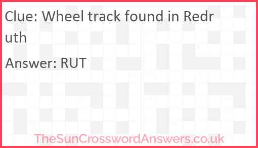 Wheel track found in Redruth Answer