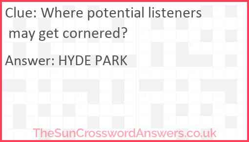 Where potential listeners may get cornered? Answer