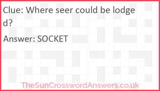 Where seer could be lodged? Answer