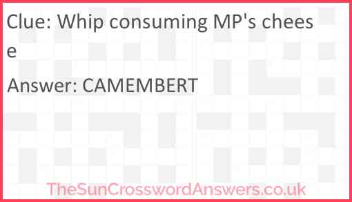 Whip consuming MP's cheese Answer