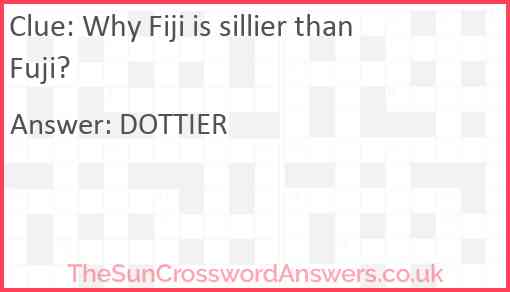 Why Fiji is sillier than Fuji? Answer