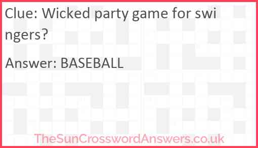 Wicked party game for swingers? Answer