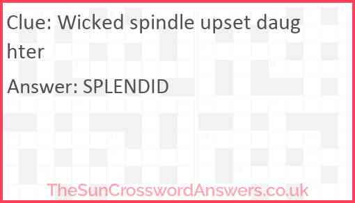 Wicked spindle upset daughter Answer