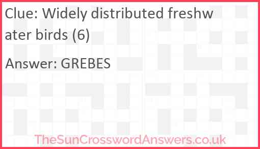 Widely distributed freshwater birds (6) Answer