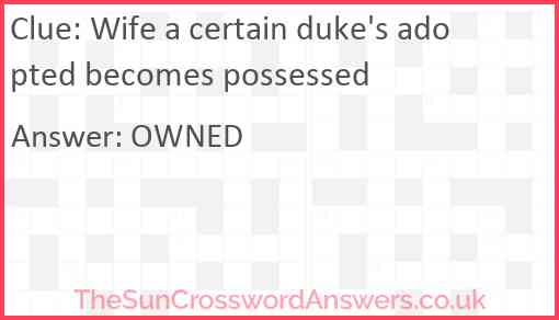 Wife a certain duke's adopted becomes possessed Answer