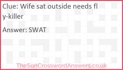 Wife sat outside needs fly-killer Answer