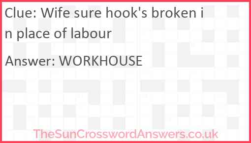 Wife sure hook's broken in place of labour Answer