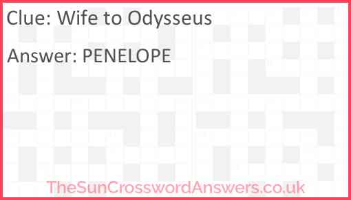 Wife to Odysseus Answer