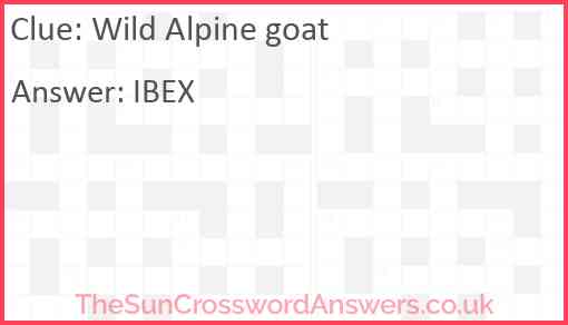 Wild Alpine goat Answer