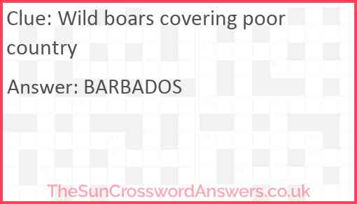 Wild boars covering poor country Answer