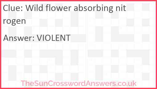 Wild flower absorbing nitrogen Answer