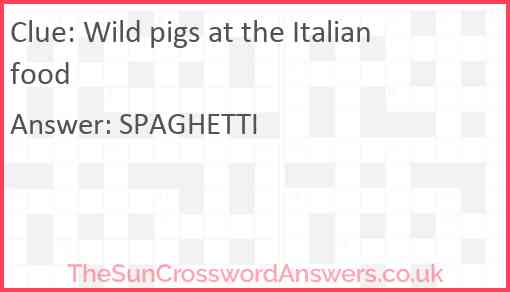 Wild pigs at the Italian food Answer