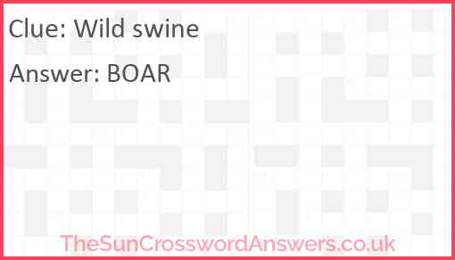 Wild swine Answer