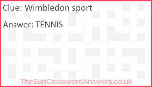 Wimbledon sport Answer