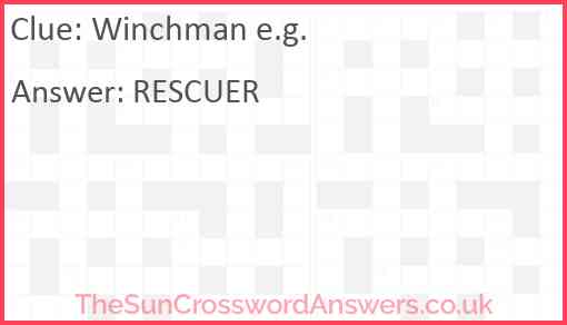 Winchman e.g. Answer