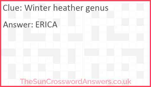 Winter heather genus Answer