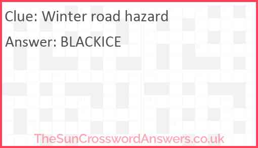 Winter road hazard Answer