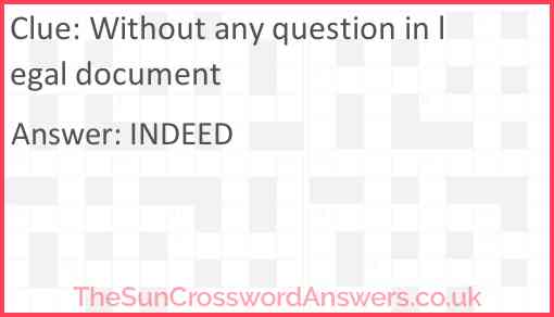 Without any question in legal document Answer