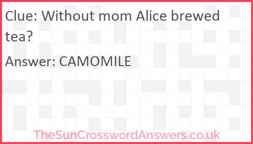 Without mom Alice brewed tea Answer