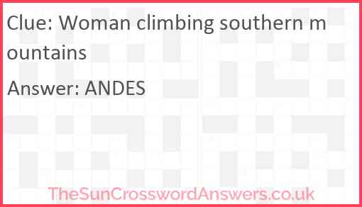 Woman climbing southern mountains Answer