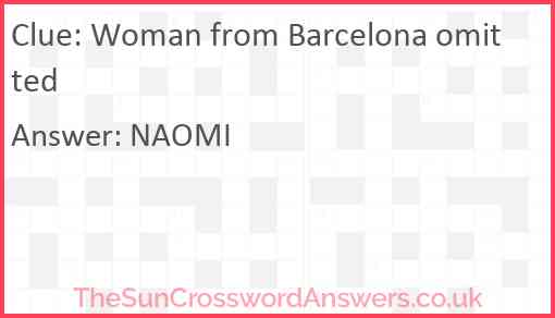 Woman from Barcelona omitted Answer