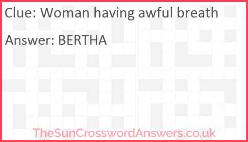 Woman having awful breath Answer