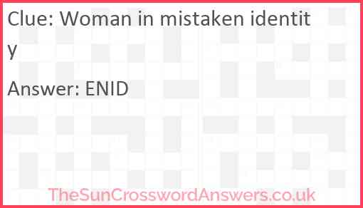Woman in mistaken identity Answer