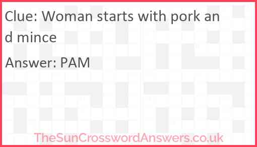 Woman starts with pork and mince Answer