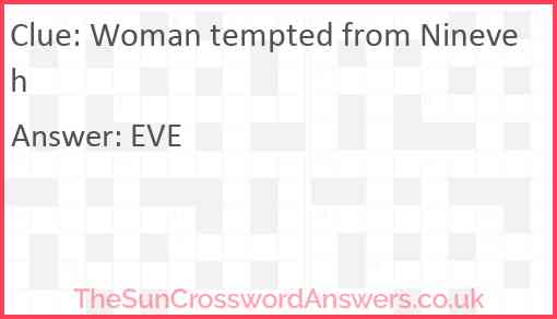 Woman tempted from Nineveh Answer