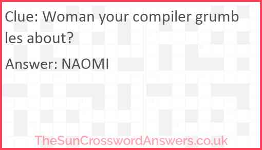 Woman your compiler grumbles about? Answer