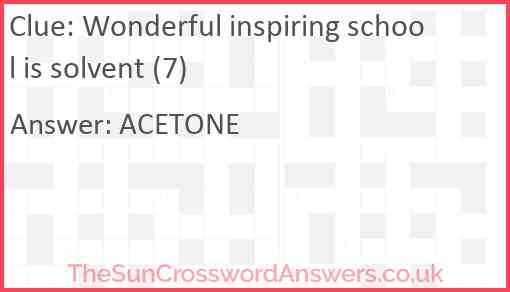 Wonderful inspiring school is solvent (7) Answer