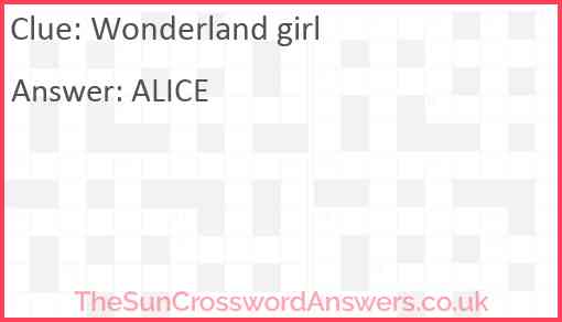 Wonderland girl Answer
