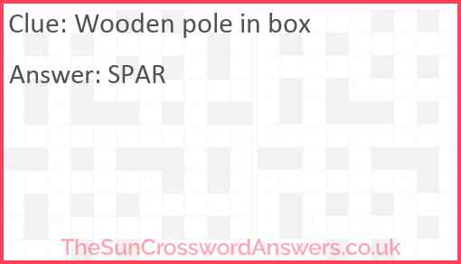 Wooden pole in box Answer