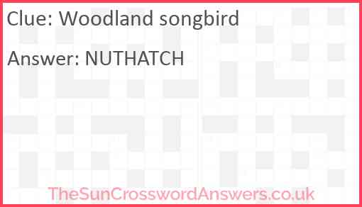 Woodland songbird Answer