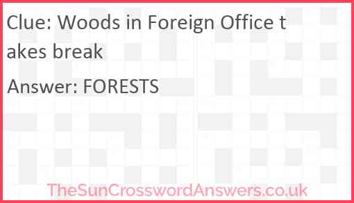 Woods in Foreign Office takes break Answer