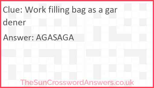 Work filling bag as a gardener Answer