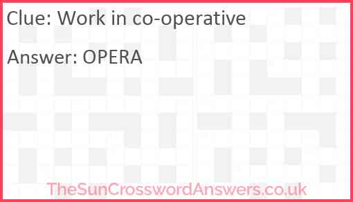 Work in co-operative Answer