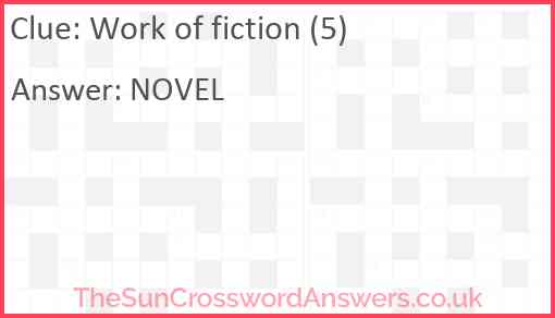 Work of fiction (5) Answer