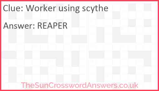 Worker using scythe Answer
