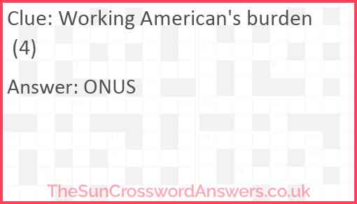 Working American's burden (4) Answer