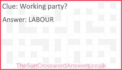 Working party? Answer