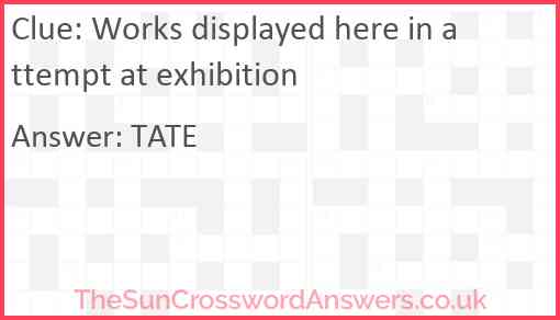 Works displayed here in attempt at exhibition Answer