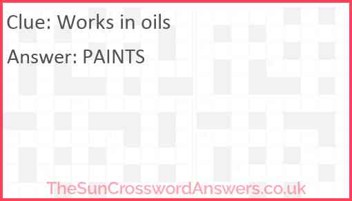 Works in oils Answer