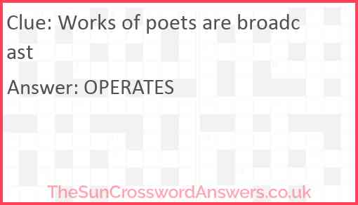 Works of poets are broadcast Answer