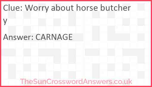 Worry about horse butchery Answer
