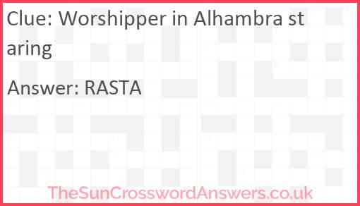 Worshipper in Alhambra staring Answer