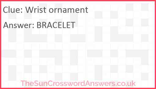 Wrist ornament Answer